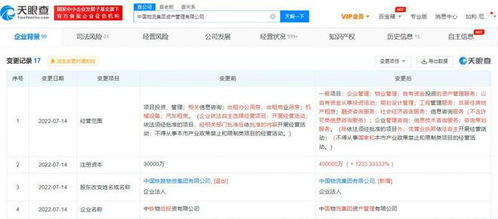 中国物流集团资产管理公司正式成立，注册资本达40亿元